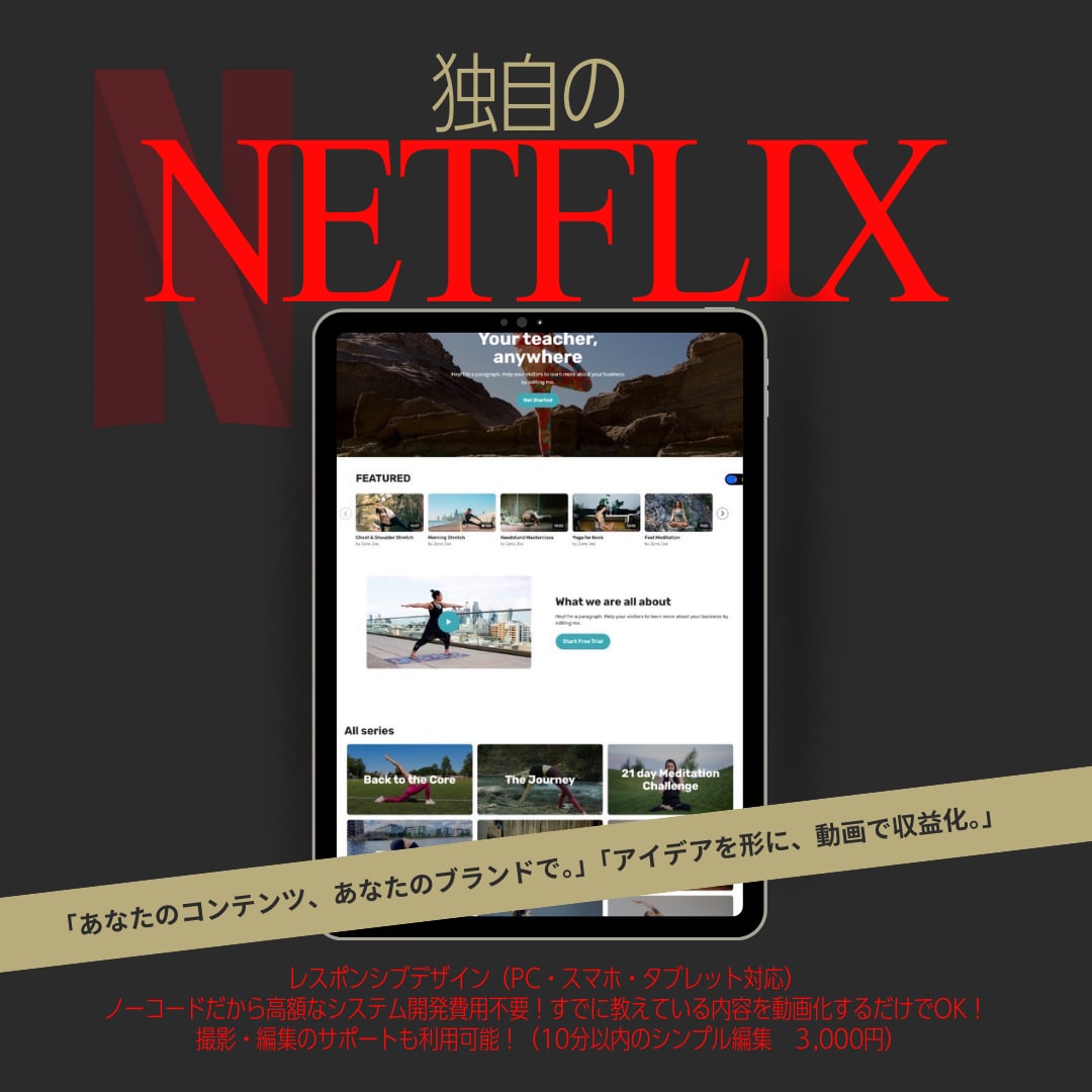 あなたのブランドで独自の”NETFLIX”作ります アイディアさえあれば始められる イメージ1