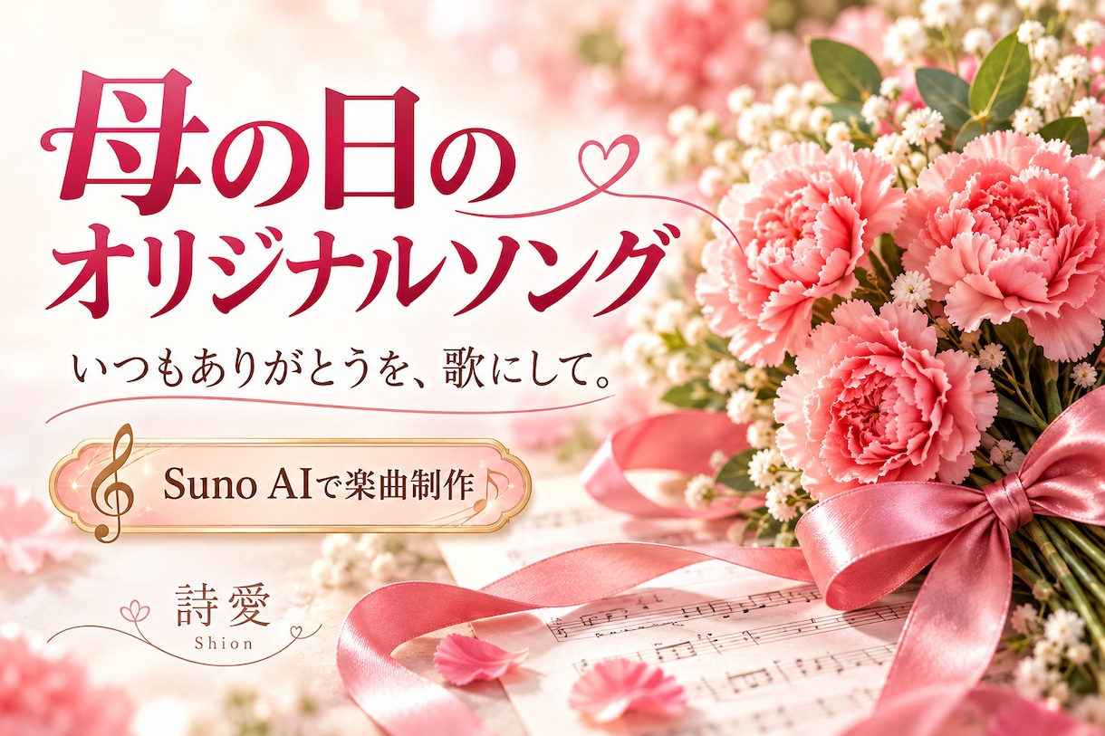 母の日にお母さんへ感謝の曲を制作します 先着3件5千円｜ありがとうをオリジナル曲に イメージ1