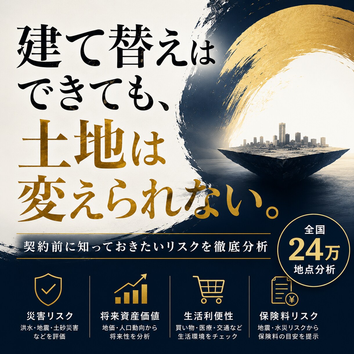 住宅購入後に後悔しない土地診断ます 建て替えはできても、土地は変えられない。購入前の土地診断を イメージ1