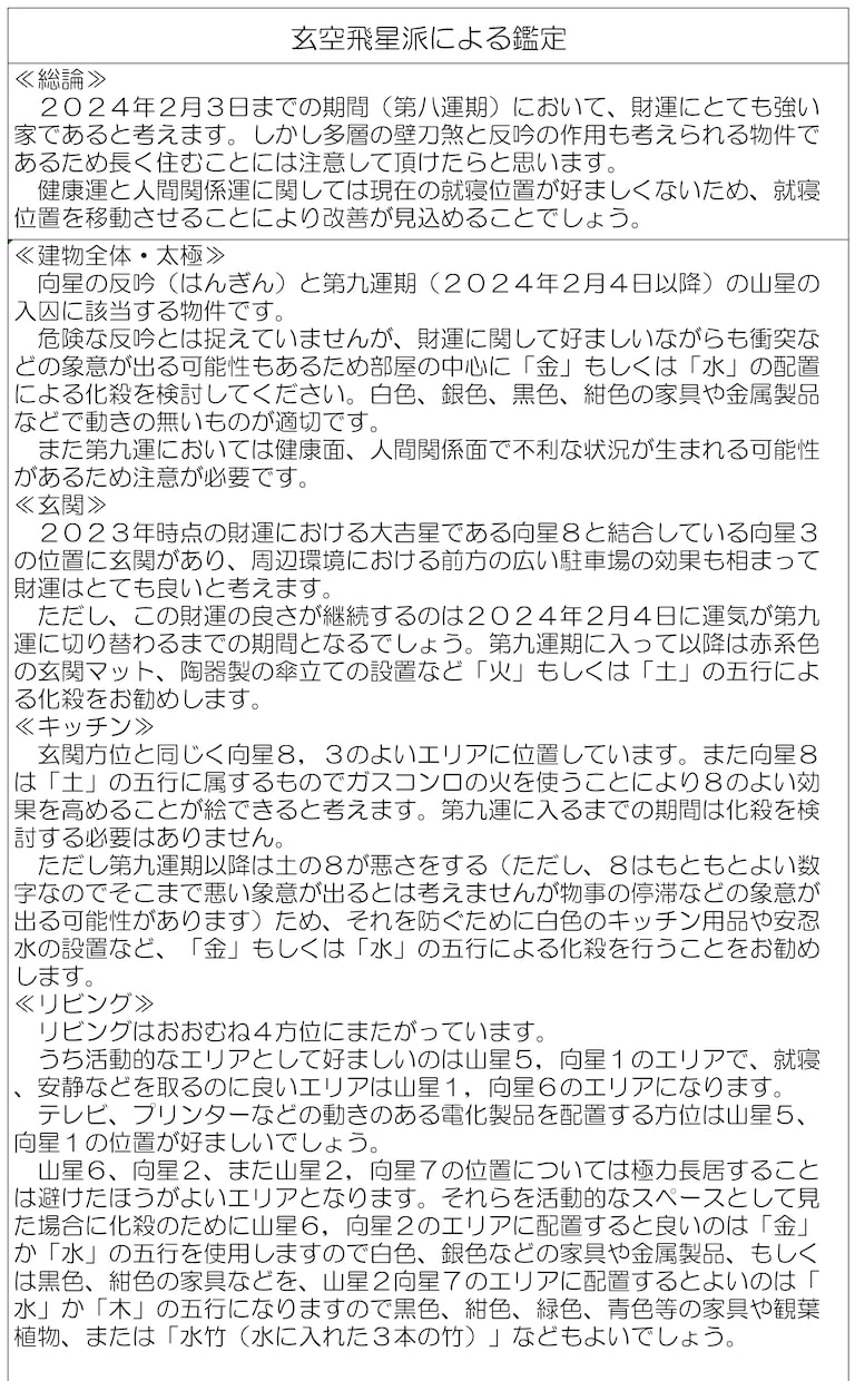 フライングスター風水（玄空飛星派）で自宅鑑定します セカンドオピニオン鑑定歓迎です イメージ3