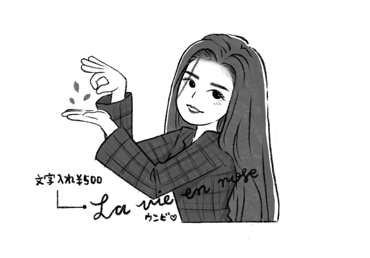 個性的なかわいいモノクロ似顔絵をお描きします 個性が出そう　かっこいいアイコン！ イメージ3