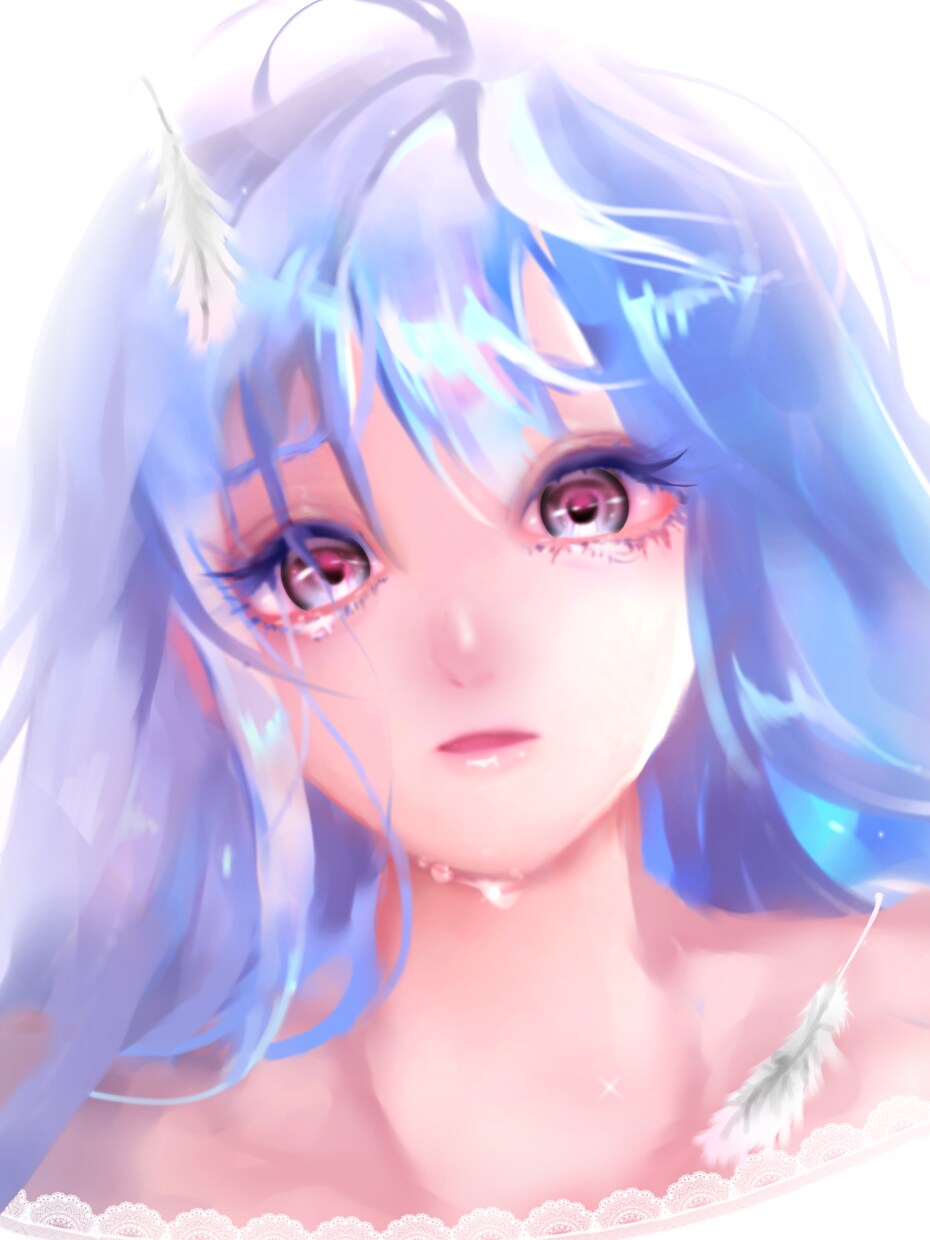 筆圧強めラフタッチ　優美な女性を描きます （スマホ指描きならではの儚さやあどけなさをお届け） イメージ1