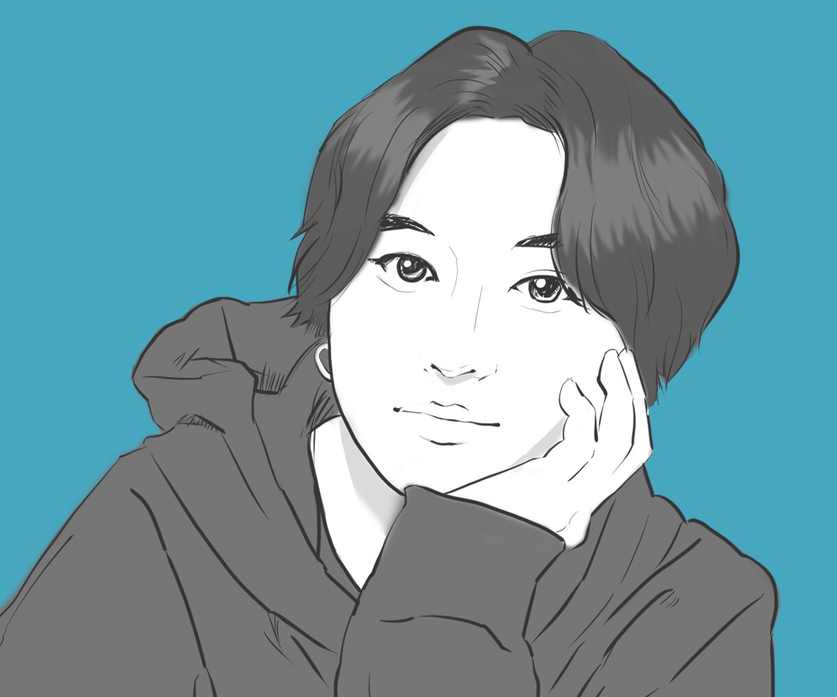 リアルで落ち着きのあるモノクロの似顔絵を描きます 色を付けずにあえてシンプルに！上品で優雅な雰囲気です イメージ2
