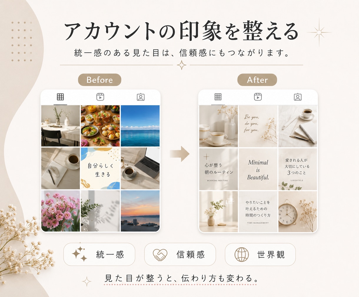 見られるインスタ投稿テンプレ作ります Canvaで使える世界観テンプレ イメージ4