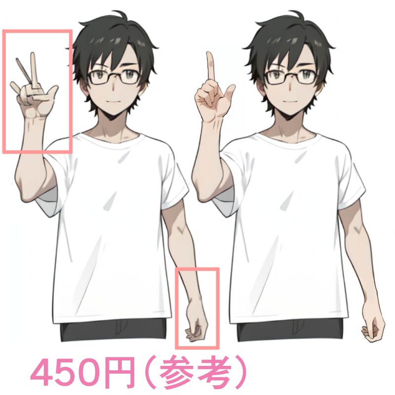 生成AIで出力したイラストを修正（複数）します 手（指）や服などの違和感を無くす、もしくは軽減します イメージ1