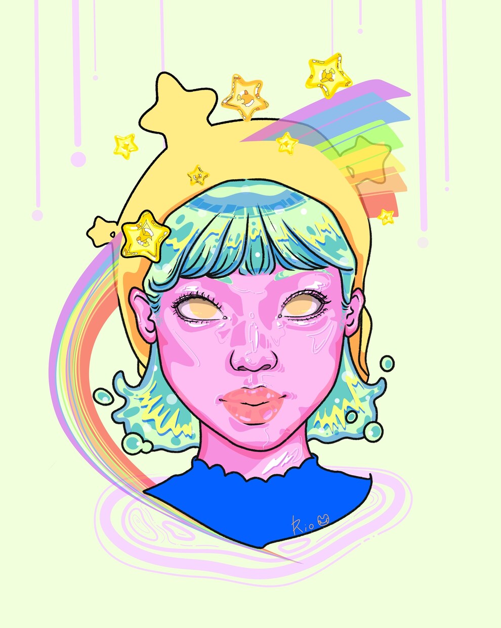 手描き！うるツヤでポップなイラスト作成します ゼリーのようなうるツヤ感と、少し奇妙なデザインが特徴。 イメージ1
