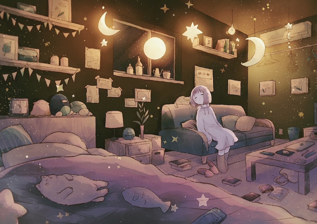 ほんわか可愛いイラストお描きします 動画のサムネやアイコン、MV、表紙、壁紙などにぜひ♪ イメージ10