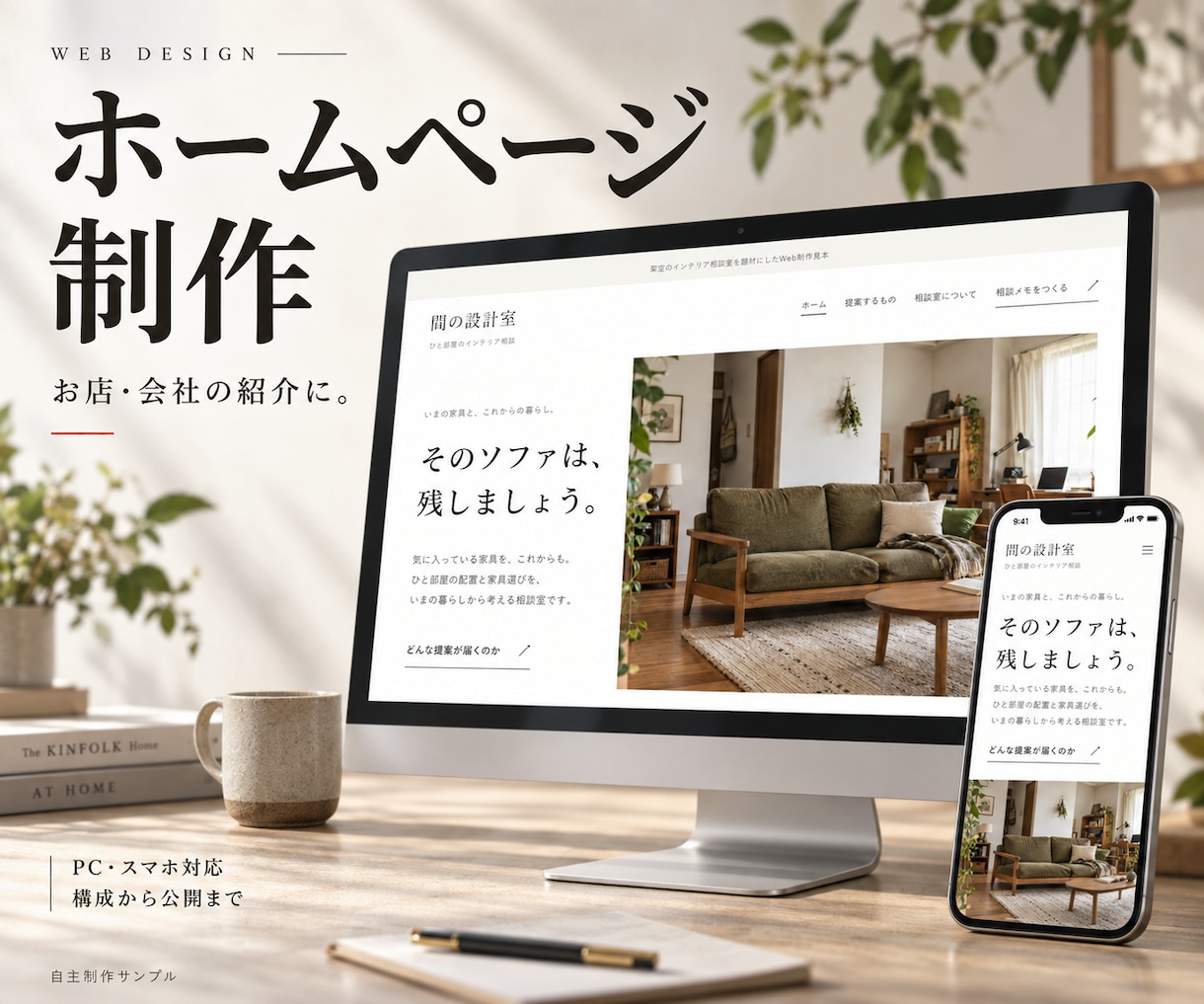 お店や会社のホームページを制作します サービス紹介・料金・店舗情報を、ひとつのサイトに イメージ1