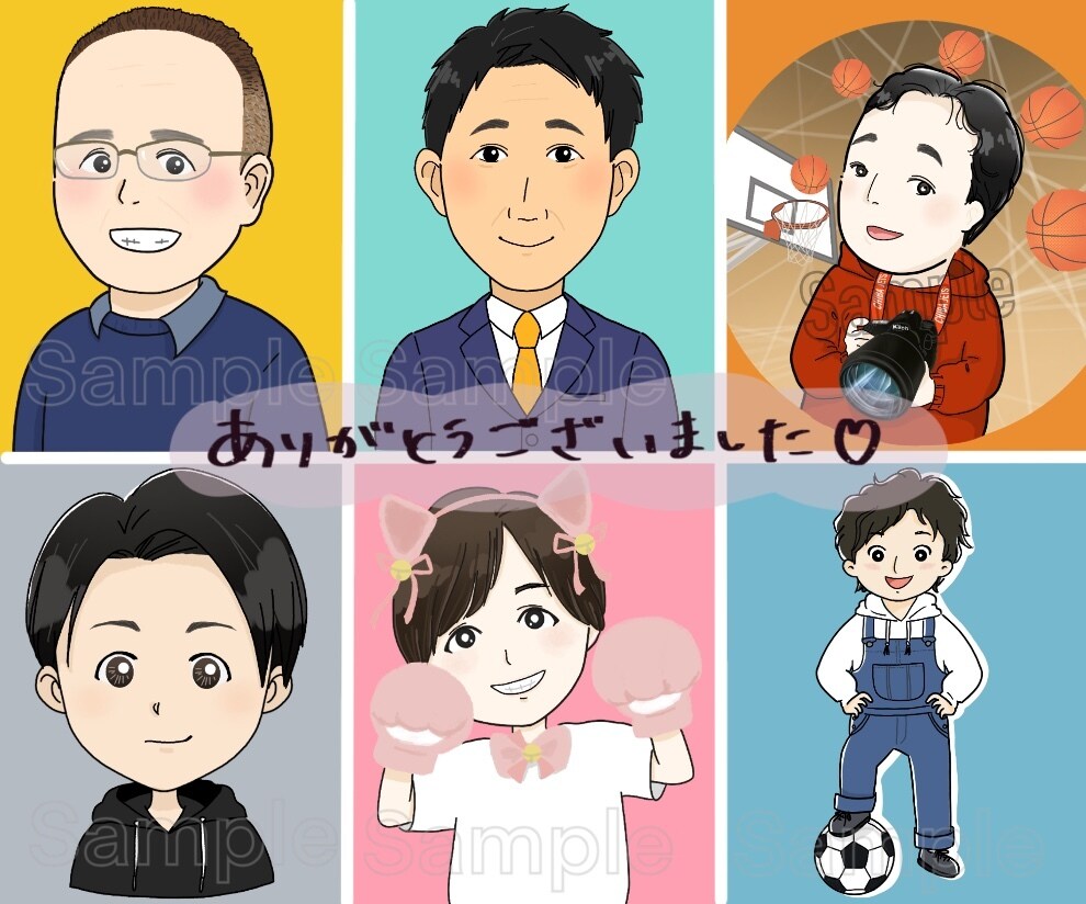 程よく似てる目を引く好感度UPな似顔絵描きます 修正無制限！初心者様大歓迎‼︎丁寧なヒアリング♪商用利用可 イメージ6