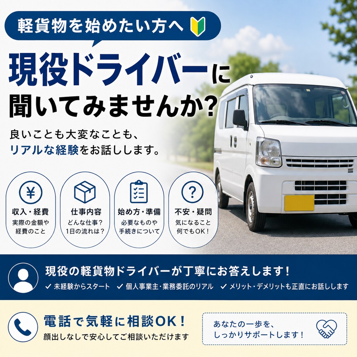 軽貨物ドライバーを始めたい方の疑問に答えます 収入・経費・仕事内容・始め方を現役ドライバーが本音で話します イメージ1