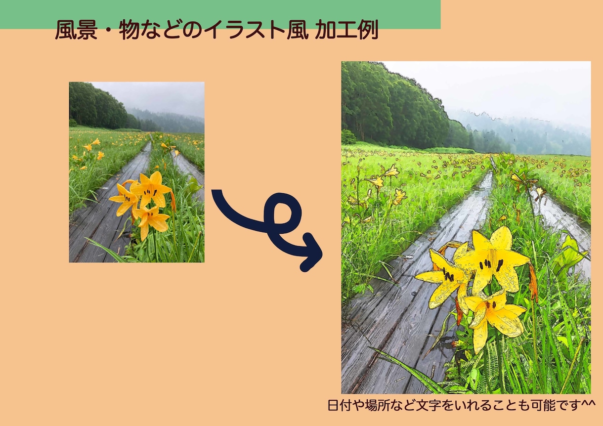思い出の写真をキャンバスアートにします 写真をイラスト風のキャンバスアートに。プレゼントにも最適。 イメージ3