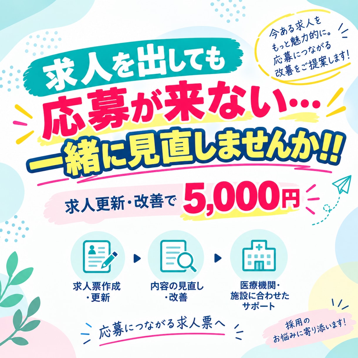医療現場を見てきた看護師が採用サポートします 医療現場の求人票を看護師視点で修正、改善し応募される求人へ イメージ2
