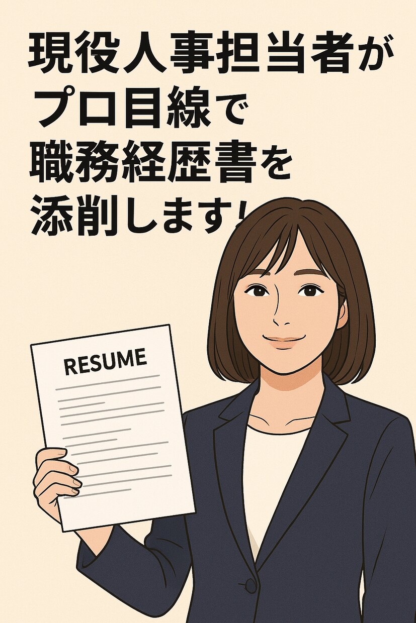人事10年以上⭐︎職務経歴書を担当目線で添削します 応募者500人以上を見てきた私があなたの魅力を伝えます！ イメージ1
