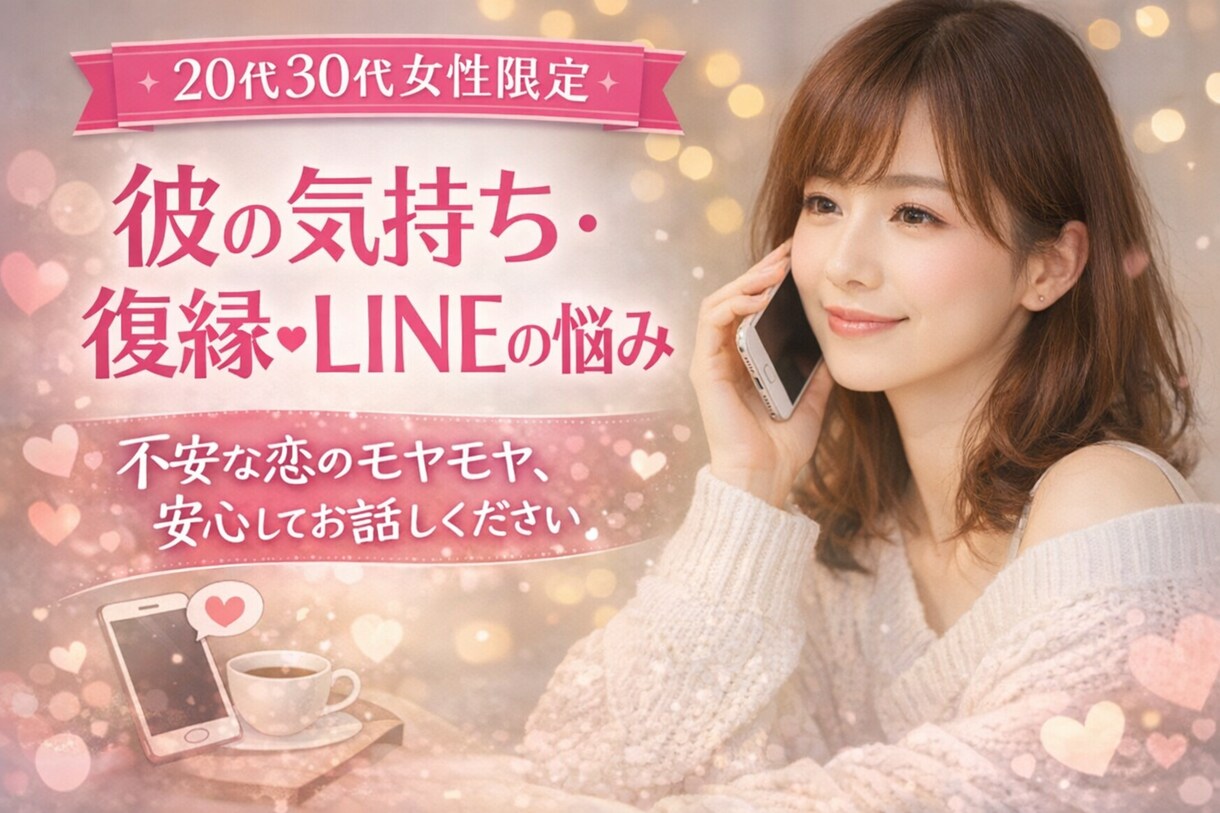 女性限定｜彼の気持ち・不安・復縁の悩み整理します 責めません・否定しません・気持ちがまとまってなくてもOK イメージ1