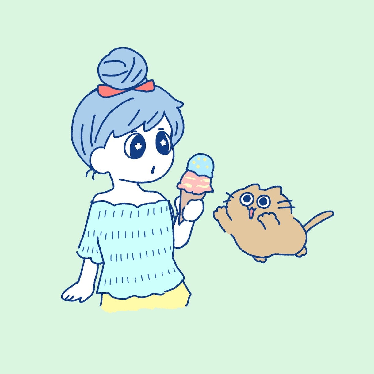 ゆるいシンプルなタッチの動物や人物イラスト描きます 個性的でゆるかわなアイコン、イラスト素材はいかがですか？ イメージ2