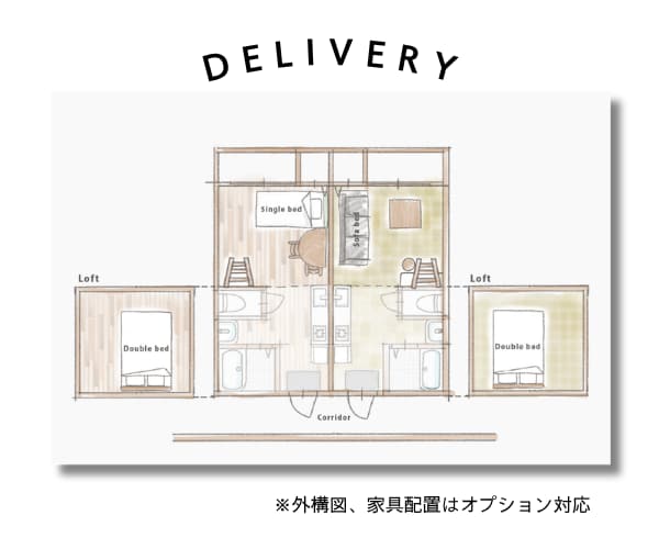 手書きのイラスト間取り図を描きます 民泊の間取り図案内などに◎手書きのイラスト間取り図 イメージ7