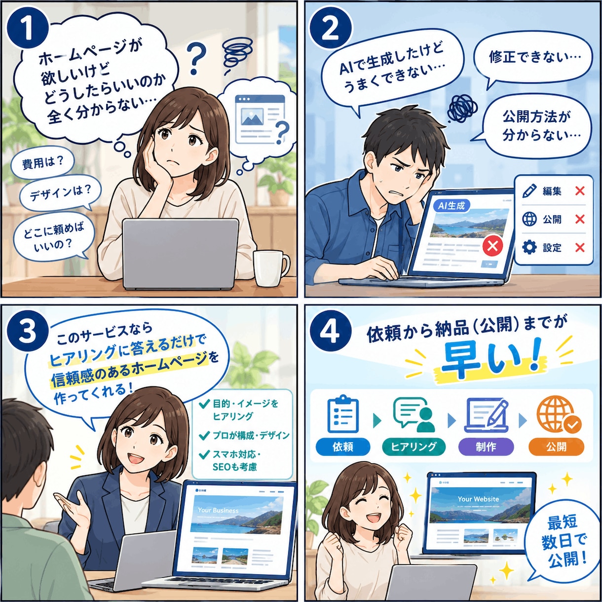 新規企業ホームページ（HP／LP）制作します wordpress制作！あたらしいホームぺージが手に入ります イメージ2