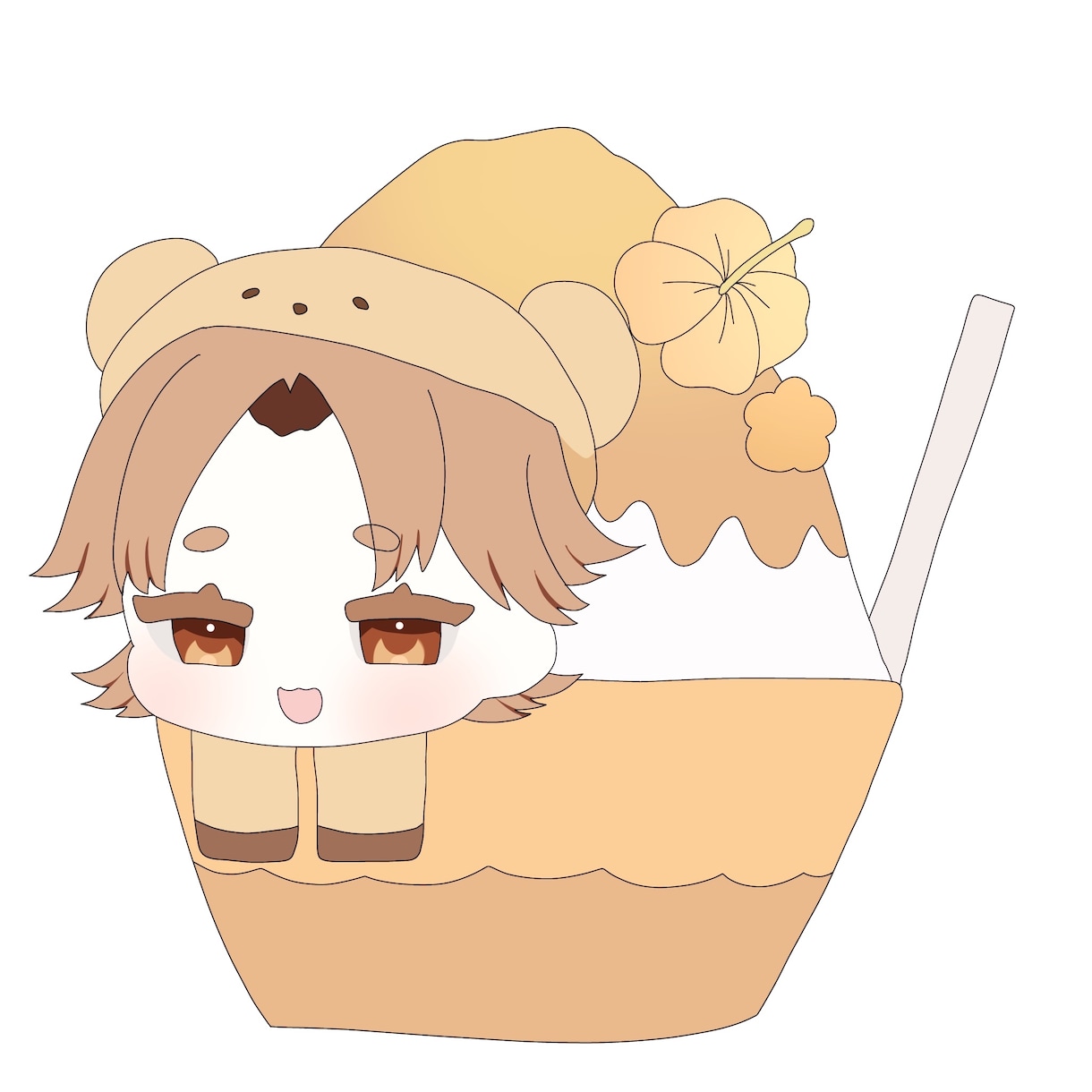 かき氷に埋もれてます 今まさに旬！夏にピッタリのSDイラスト イメージ2