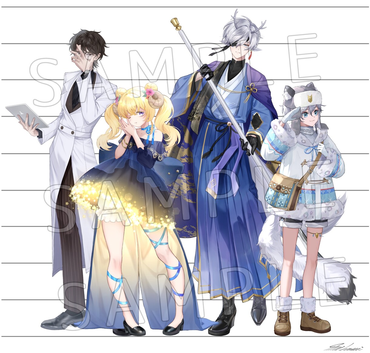 立ち絵やキャラデザを制作します 三面図や武器デザインなども対応可能です イメージ3