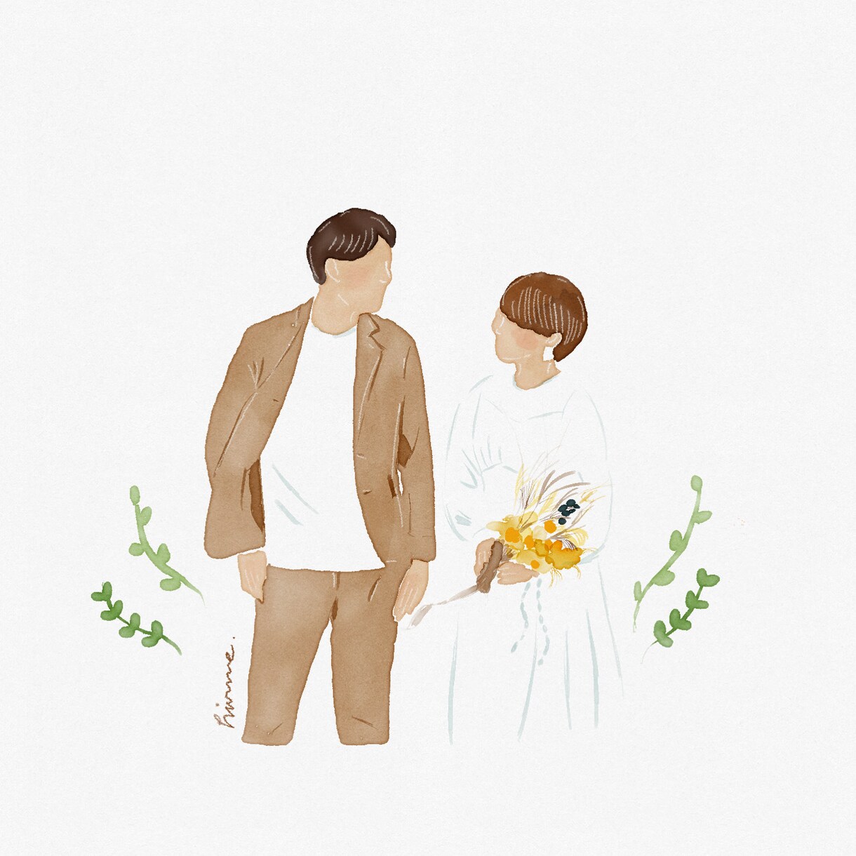 あたたかいアイコンのイラスト描きます 水彩画風のイラストで、頂いたお写真を元に作成します。 イメージ1