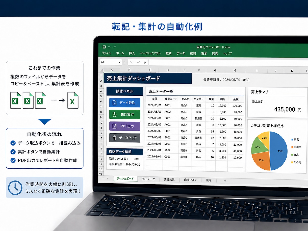 実務向けExcel自動化ツールを作成します （関数・VBA対応）  初回5件限定特別低価格 イメージ4