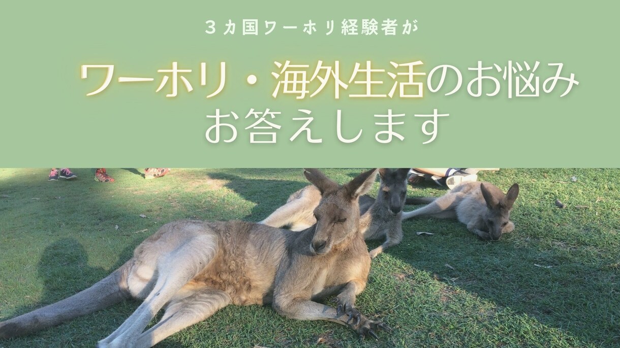 海外生活・ワーホリしてみたい方ご相談受け付けます ワーホリ・留学生活約7年の経験からあなたの不安解消！ イメージ1