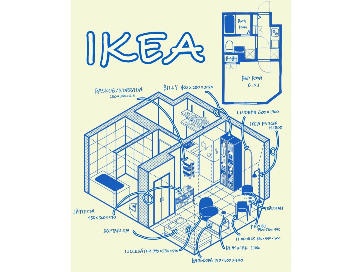 ポップでおしゃれな空間イラスト（アイソメ）描きます 住宅やお店などのポスター、フロアマップ、ポスターなどに！ イメージ3