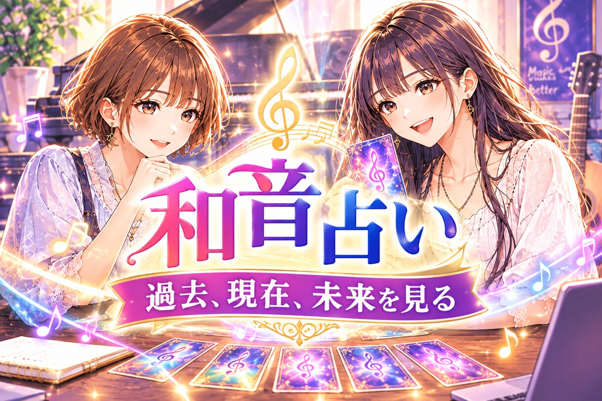 日本初・和音占いの音幅であなたの未来を見ます 和音占いオラクルカード（36枚）とギターで鑑定します イメージ1