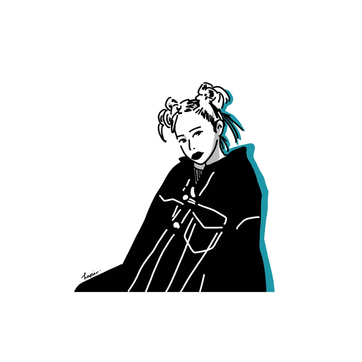 雰囲気あるシンプルな線画似顔絵イラストを作成します お仕事・SNSのアイコンなどにおすすめ◎ イメージ5