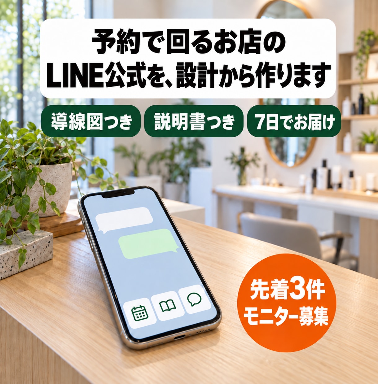 予約で回るお店のLINE公式を、設計から作ります 導線図・説明書つき。予約で回るお店・教室向け イメージ1