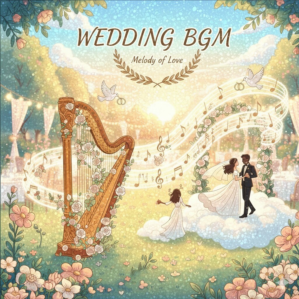 結婚式BGMプレイリストの作成をお手伝いします 曲選びに迷ったときの味方。心に残るBGMを丁寧にセレクト。 イメージ1