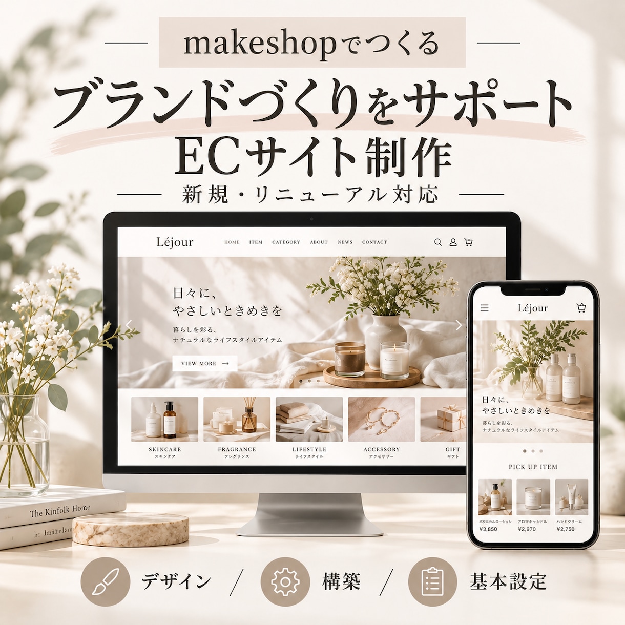初心者安心＊makeshopでECサイト制作します 初めてのネットショップも安心｜新規構築・リニューアル対応 イメージ1