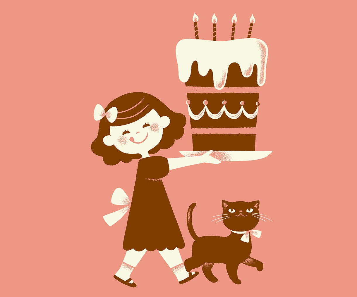 グッズや挿絵に！レトロでかわいいイラスト制作します 海外の絵本のようなおしゃれな雰囲気を演出します！ イメージ7