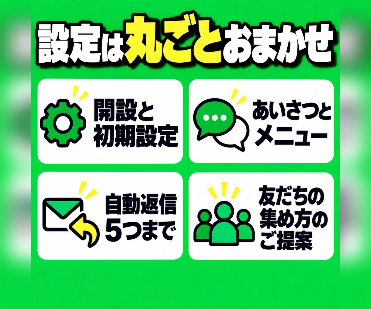 LINE公式アカウントをまるごと構築します 友だちを集める広告まで分かる運用者が、売れる形で作ります イメージ5