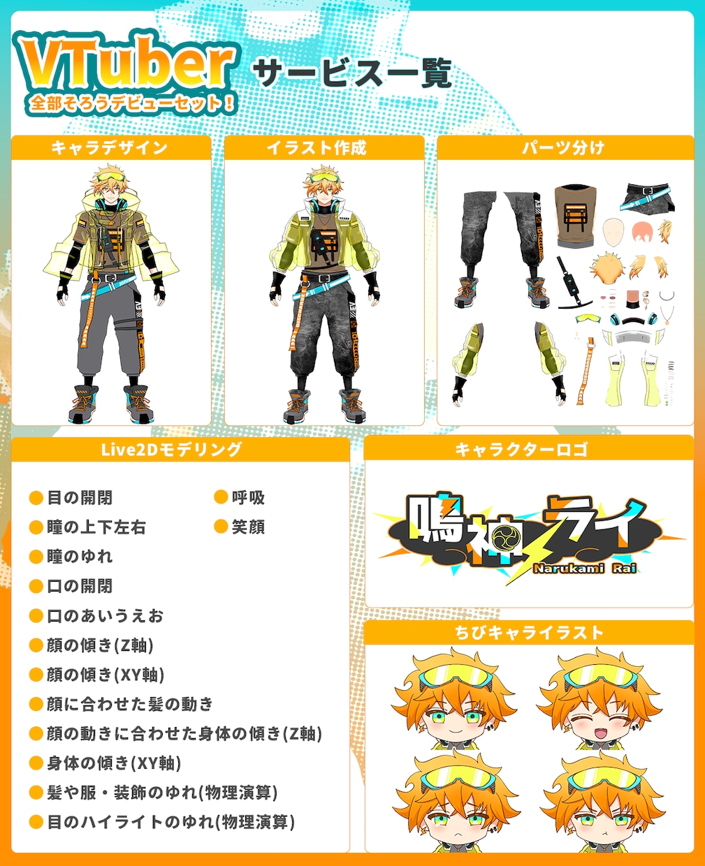 全工程制作！あなたのVtuberデビュー応援します ロゴ・ミニキャラまで全部セット！男性も女性もお任せください！ イメージ3