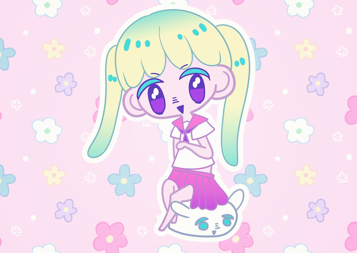 アニメっぽいデフォルメイラストのヘッダー描きます アニメっぽいデフォルメイラスト イメージ1