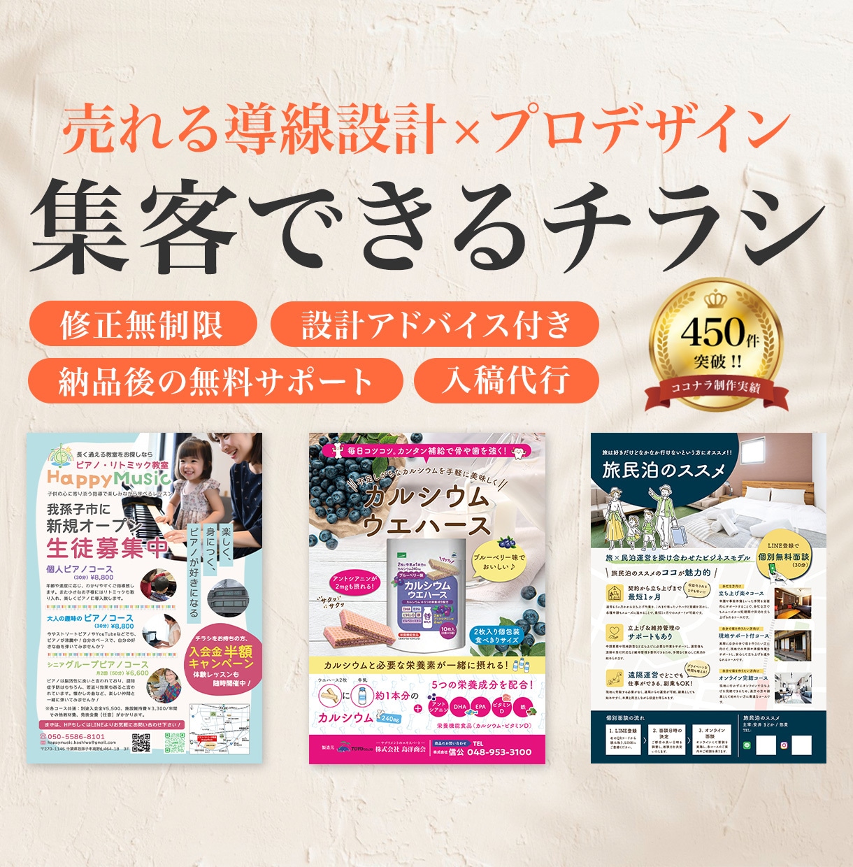 集客できるチラシ作ります 売れる導線設計 × プロデザイン イメージ1