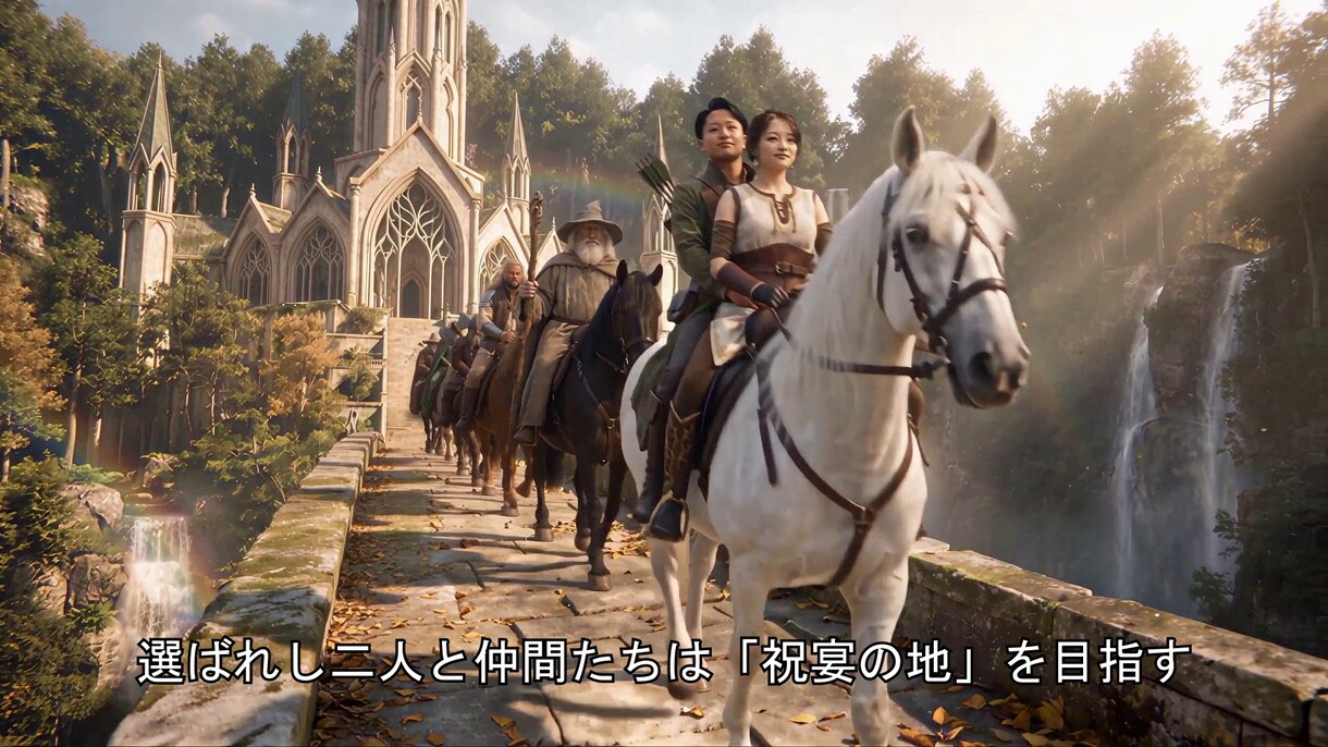 ファンタジー映画予告風ウェディングムービー作ります 生成AIで映画の中の登場人物になりファンタジー世界を旅しよう イメージ6
