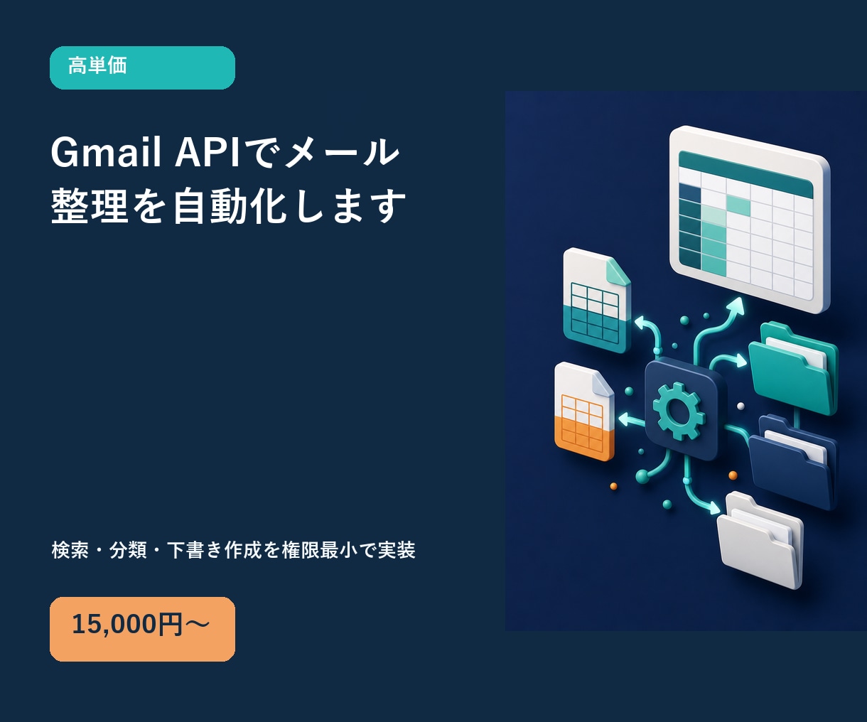 Gmail APIでメール整理を自動化します 検索・分類・下書き作成を権限最小で実装 イメージ1