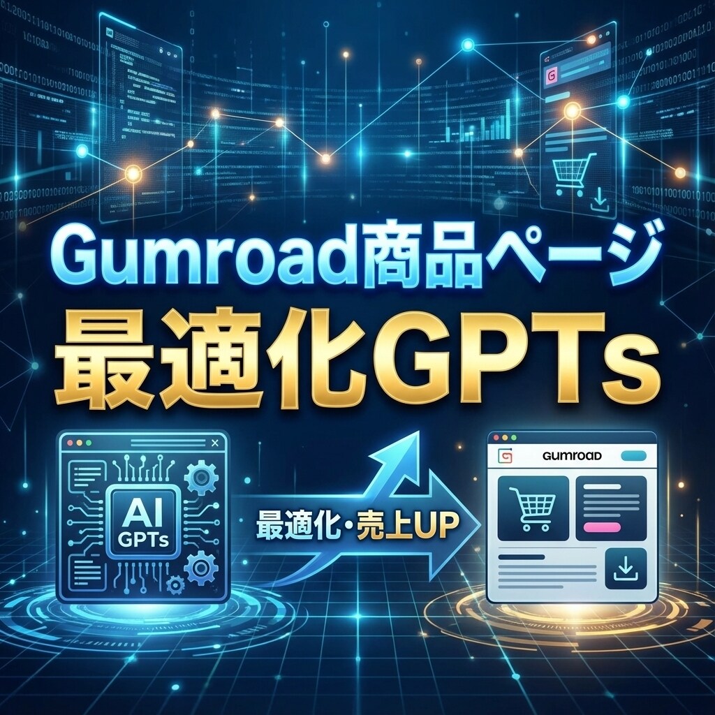 Gumroadの商品ページ最適化GPTs提供します 3分で！高成約率の心理学に基づいたコピーを生成 イメージ1