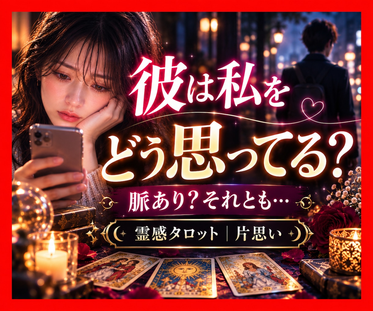 恋愛・片思い〜あの人の本音を霊感タロットで占います 相手の気持ちを読み解き、今すべき行動まで具体的にお伝えします イメージ1
