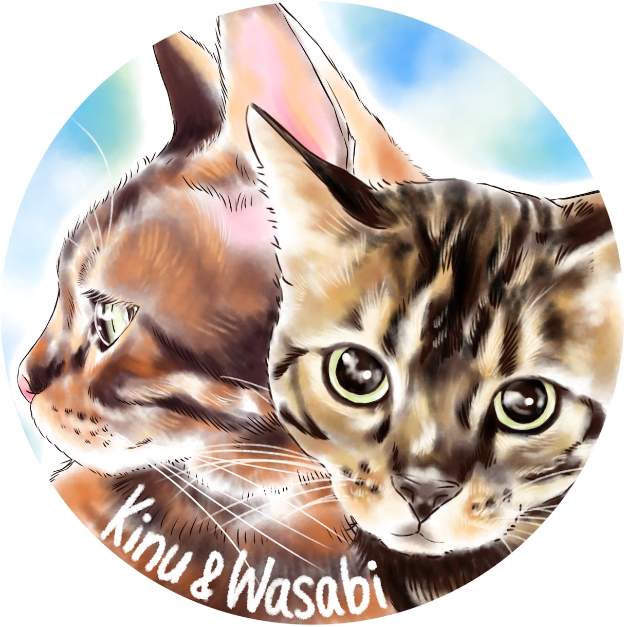 ふんわり可愛い♪水彩画風うちの子アイコン描きます オーダーメイドの愛猫イラスト♡癒し／ペット／似顔絵／SNS イメージ6