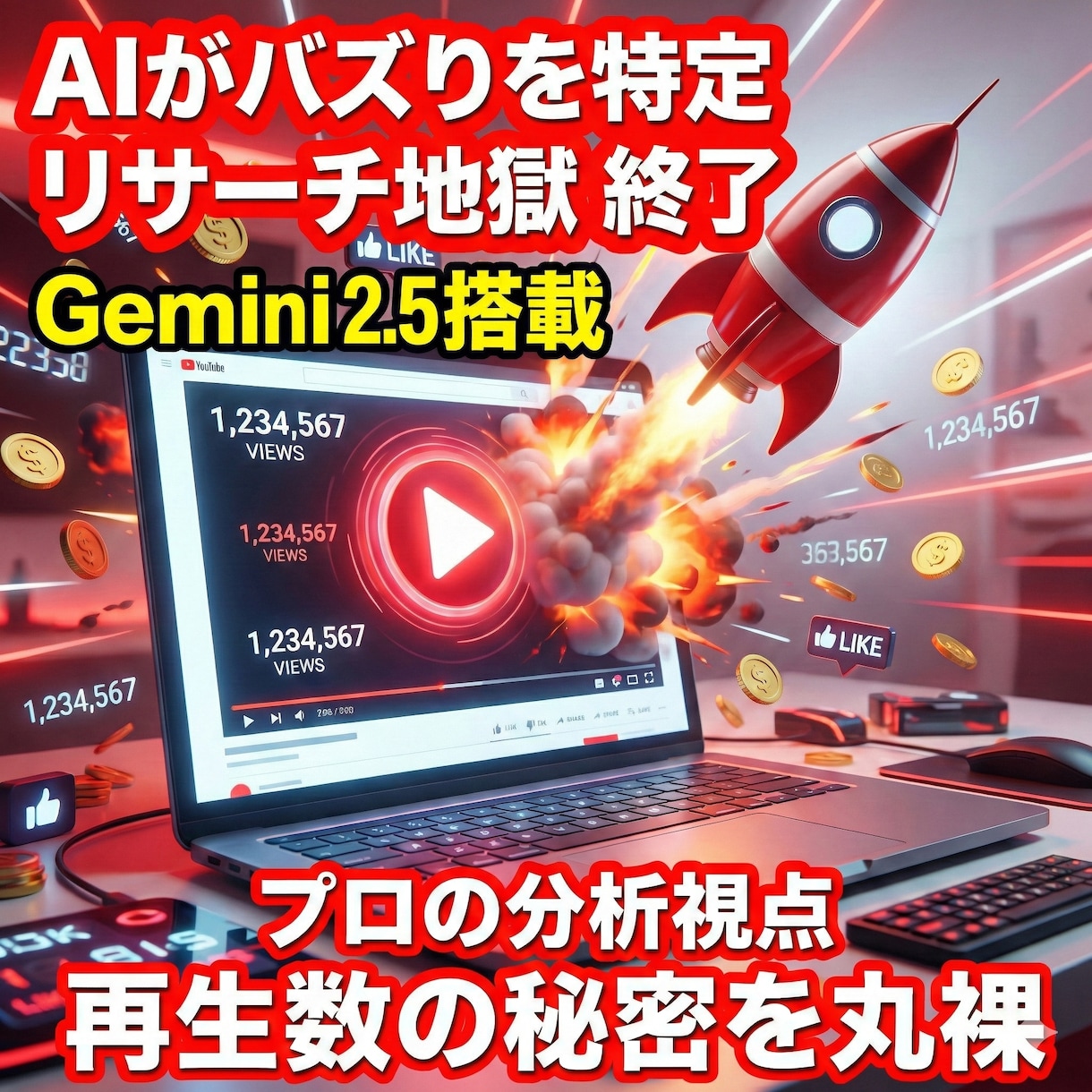 YouTubeの伸びる企画をAIが数分で特定します リサーチ地獄から解放！バズり動画をAIが自動抽出＆丸裸に！ イメージ1