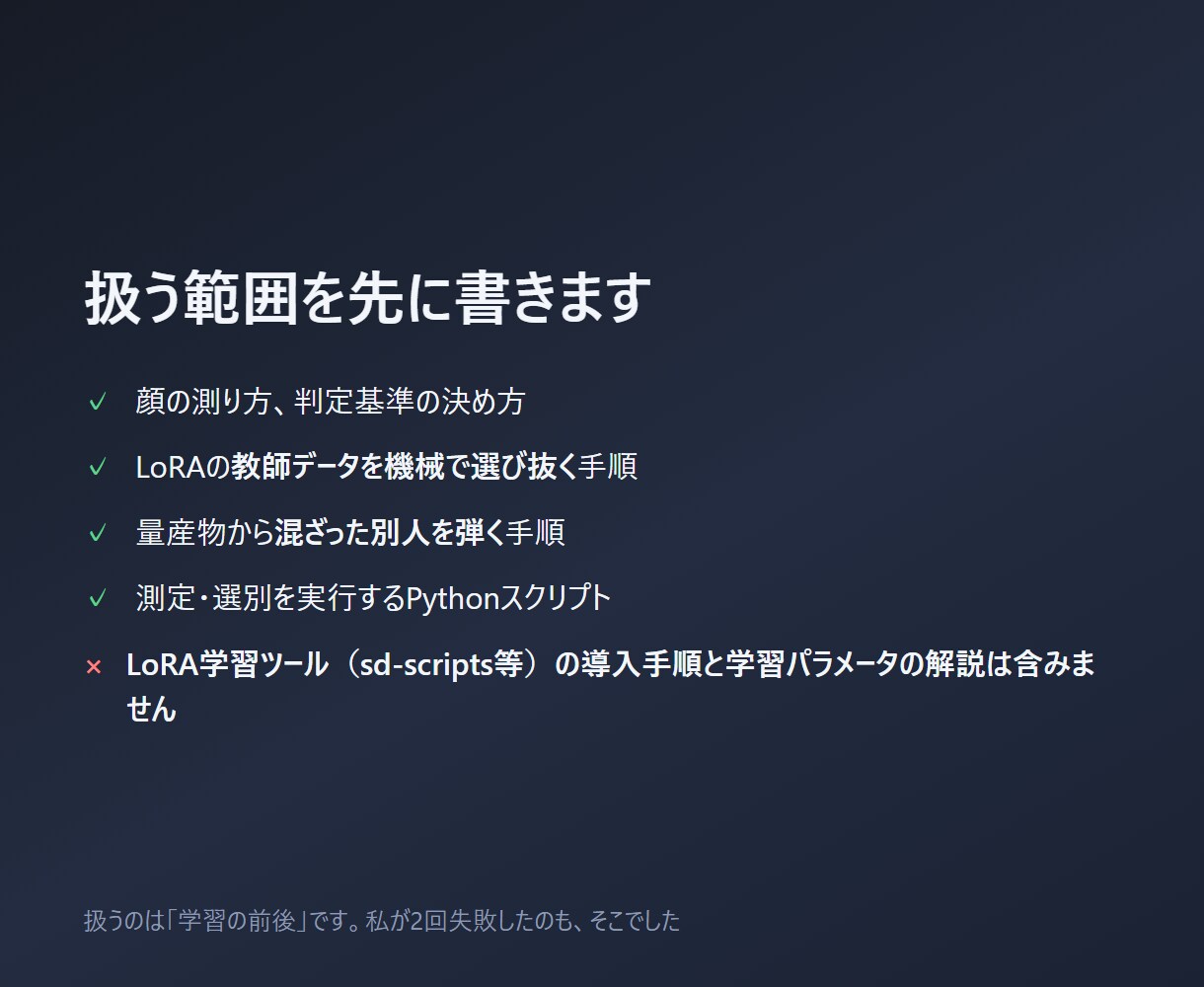 顔固定LoRAの教師画像を数値で選ぶ方法教えます 顔ブレを目で選ばない。InsightFace選別ツール同梱 イメージ4
