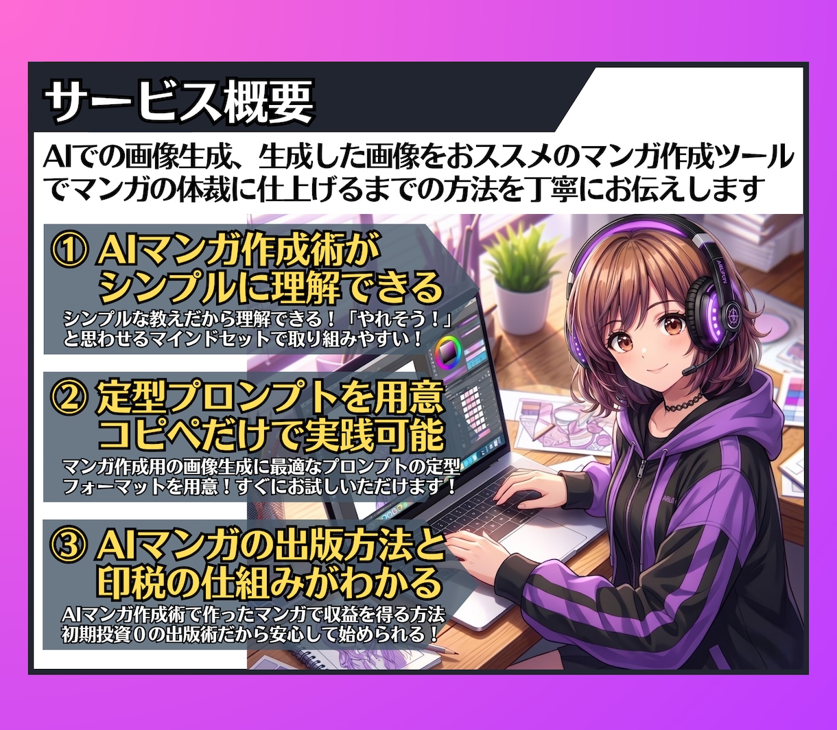 超お得セット／AIマンガ作成&出版術超入門教えます プロンプトだけでマンガ原稿が作れる「一撃マンガ作成術」付き！ イメージ5