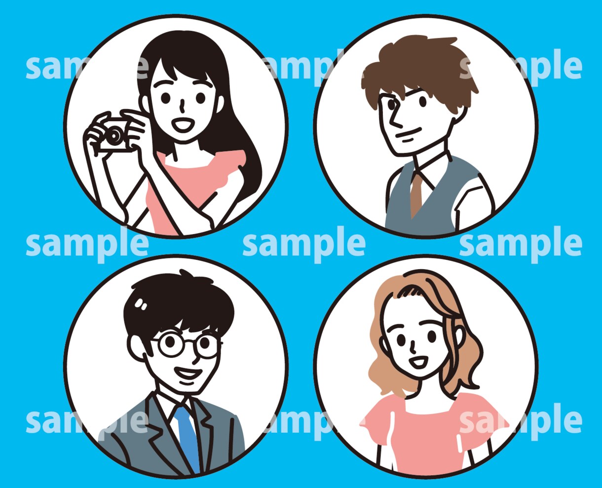シンプルでかわいい似顔絵アイコン描きます 商用OK！ビジネスにも！オリジナルアイコン作成します イメージ3
