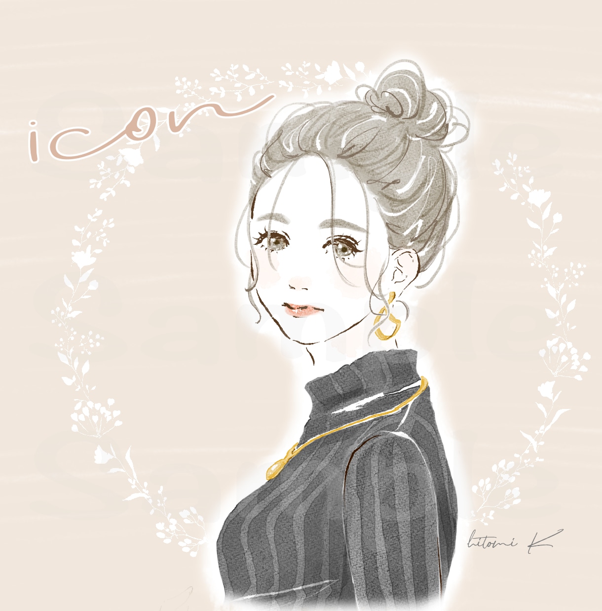 おしゃれな大人女子アイコンお描きします 商用◯綺麗さ、可愛さを表現します✳︎ イメージ1