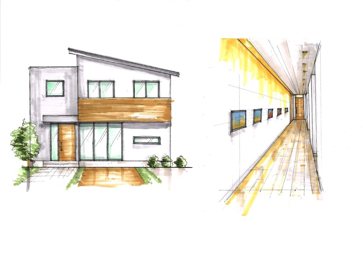 スケッチブックにて手描きパースの制作をいたします センス良いステキな空間づくりのお手伝いをいたします！ イメージ5