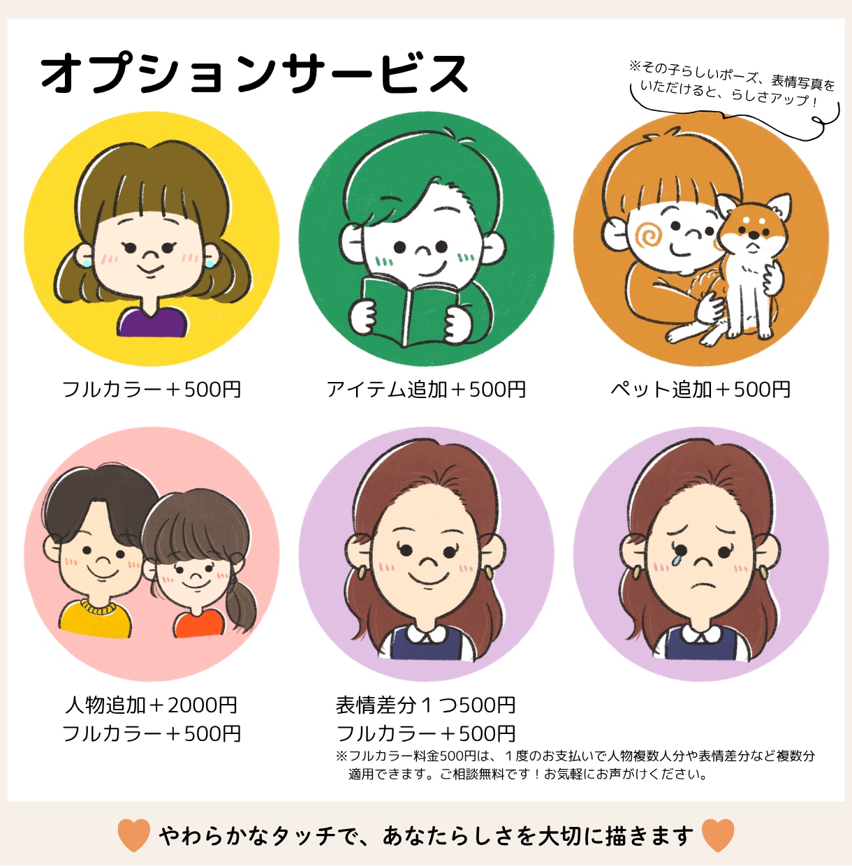 名刺やSNSに◎優しさ伝わる似顔絵アイコン描きます その人らしさを大切に、手描きの温もりを添えて イメージ3