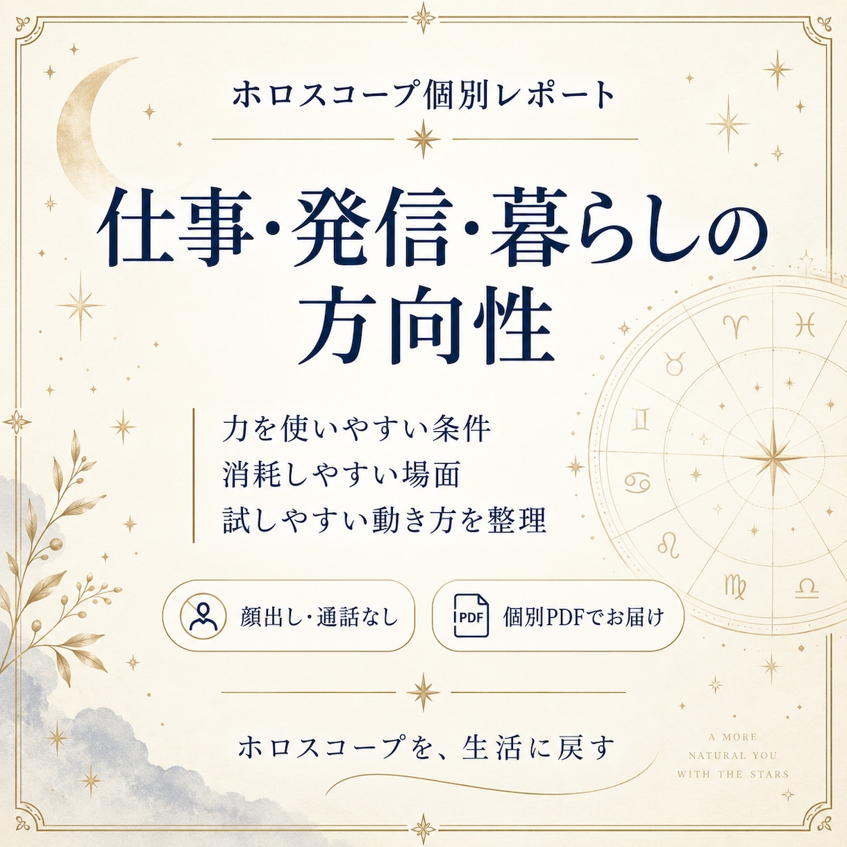 ホロスコープで方向性を整理します 仕事・発信・暮らしを見直すPDFレポート イメージ1